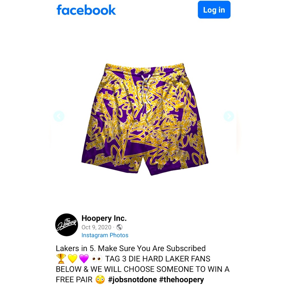 Hoopery Laker Theme Shorts